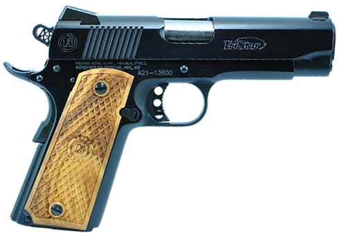 COMMANDER 1911 9MM BLUE 9+1 | CHECKERED WOOD GRIPS