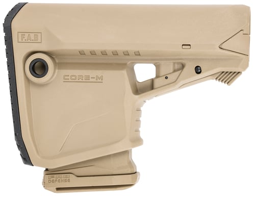 FAB Defense EXGLCOREMAGT GL-Core Survival Buttstock w/Rubber Butt Pad & Built In Mag Carrier for AR-Platform Compatible w/Mil-Spec & Commercial Tubes Tan Polymer (Tube NOT Included)