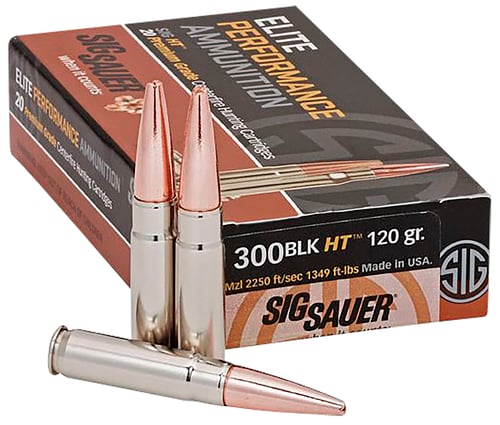 Sig Sauer E300H1BC20 Elite Copper Hunting  300 Blackout 120 gr Open Tip Match 20 Per Box/ 10 Case