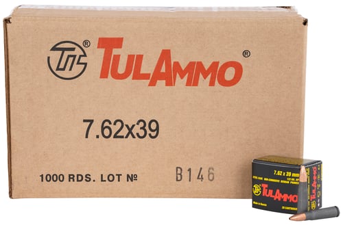 Tula Ammo UL076202 Centerfire Rifle  7.62x39mm 122 gr Hollow Point (HP) 20 Bx/ 50 Cs 1000/CS