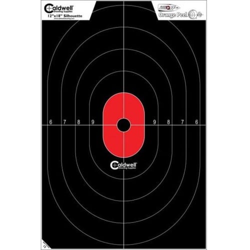 Caldwell 1175522 Center Mass  Silhouette Paper Black/Red 8 Pack
