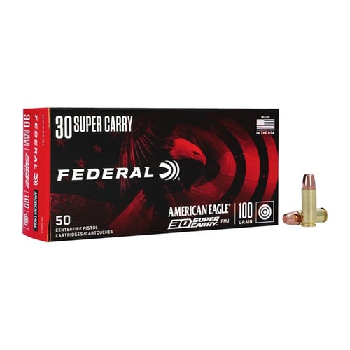 Federal AE30SCA American Eagle Handgun 30 Super Carry 100 gr Full Metal Jacket 50 Per Box/ 20 Case