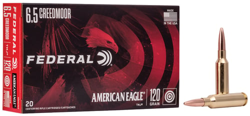 Federal AE65CRD3 American Eagle Rifle 6.5 Creedmoor 120 gr Total Metal Jacket 20 Per Box/ 10 Case