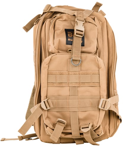 Bulldog BDT410T BDT Tactical Backpack Compact w/ Tan Finish, 2 Main & Accessory Compartments, Hydration Bladder Compartment & Molle, Alice Compatible