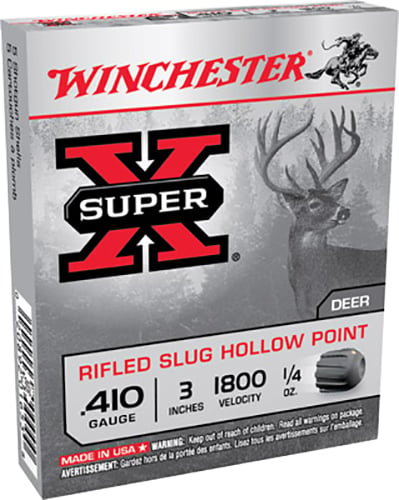 Winchester X413RS5 Super-X Rifled Slugs 410 GA, 3 in, 1/4oz, 1800 fps