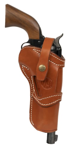 SINGLE ACTION REVOLVER SZ 6.5 BWN AMBISingle Action Holster Brown - Leather - Size 6.5 - Ambidextrous - Safety strap keeps your firearm in place