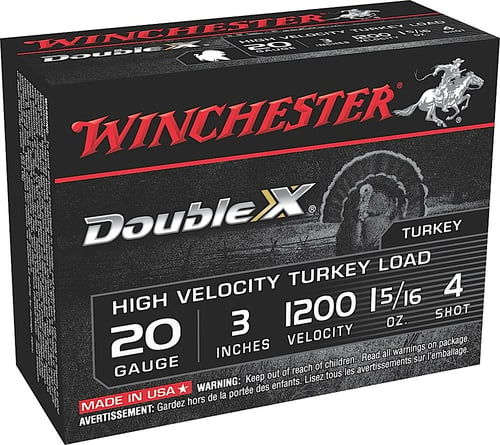Winchester STH2034 Double X Shotshell 20 GA, 3 in, No. 4