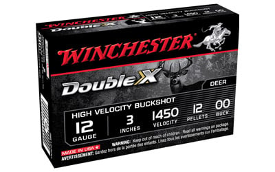 Winchester SB12300 Double X Shotgun Ammo 12 GA, 3 in, 00B, 12 Pellets