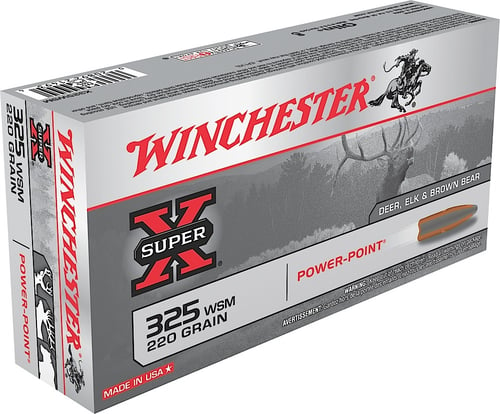 Winchester Ammo X325WSM Super X  325 WSM 220 gr Power Point 20 Per Box/ 10 Case