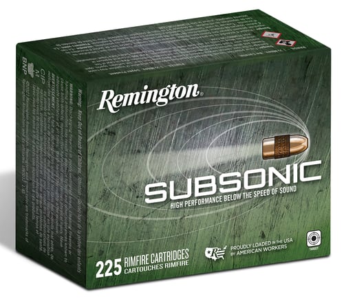 Remington Ammunition 21249 Subsonic Rimfire 22 LR 40 gr Hollow Point 225 Per Box/ 10 Cs