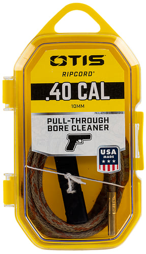 RIPCORD 40 - 40 CALRipcord .40 caliber Molded rubberized core - Nomex fibers - 10 inches of aggressive cleaning surface - Heat resistance up to 700F - Helix shape - 8-32 threaded ends to fit all Otis cleaning componentsends to fit all Otis cleaning components