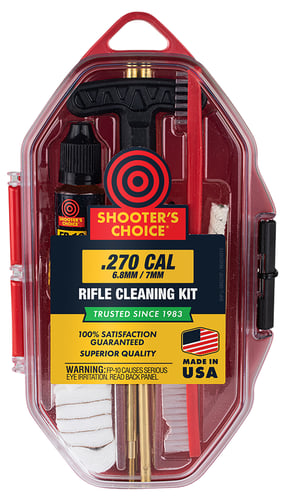 Shooters Choice SRS270 Rifle Cleaning Kit 6.8mm, 7mm, 270 Cal/Red Plastic Case
