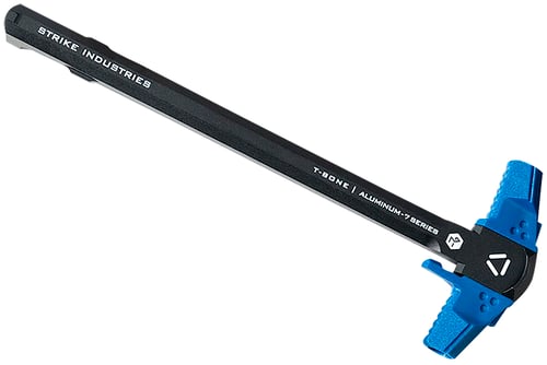 Strike Industries AR-TBCH-223-BK-BLU T-Bone Charging Handle .223/5.56x45mm Nato Blue Polymer Handles Aluminum Shaft for AR-15