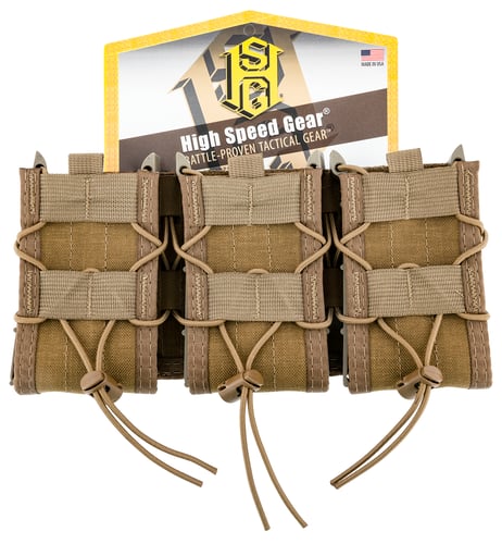 High Speed Gear 45TA00CB TACO Shingle Mag Pouch Triple Coyote Brown Nylon MOLLE Compatible w/ Rifle