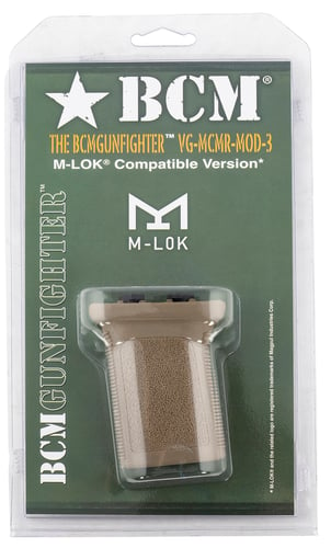 BCM VGMCMRMOD3FDE BCMGunfighter Grip Mod 3 Made of Polymer With Flat Dark Earth Aggressive Textured Finish for M-Lok Rail
