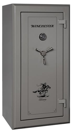 Winchester Safes  Treasury 26 Electronic Entry Gunmetal Powder Coat 10 Gauge Steel Holds Up to 26 Long Guns Fireproof- Yes