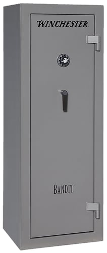 Winchester Safes  Bandit 14 Electronic Entry Gunmetal Powder Coat 14 Gauge Steel Holds Up to 18 Long Guns Fireproof- Yes