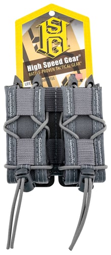 High Speed Gear 11PT02WG TACO Mag Pouch Double Wolf Gray Nylon MOLLE Compatible w/ Pistol