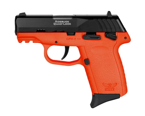 SCCY CPX1-CB PISTOL GEN 3 9MM 10RD BLACK/ORANGE W/SAFETY