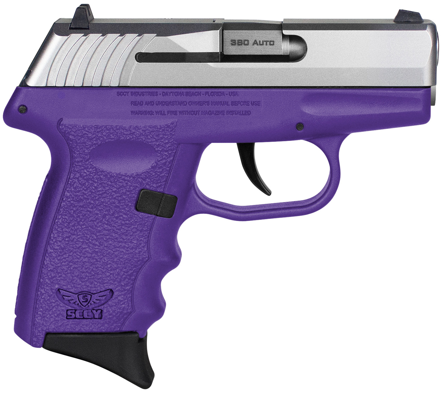 SCCY CPX3-TT PISTOL DAO .380 10RD SS/PURPLE W/O SAFETY