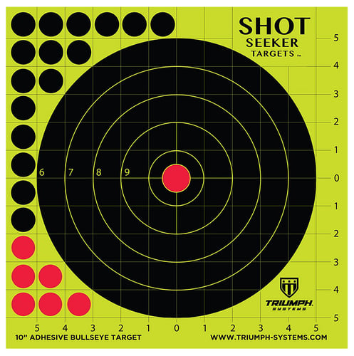 Triumph Systems 090010002 Shot Seeker Reactive Target Self-Adhesive Paper Black/Red/Yellow 10