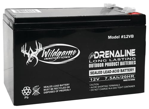 Wildgame Innovations WGIWGIBT0011 Edrenaline Rechargeable Battery Black 12.0 Volts