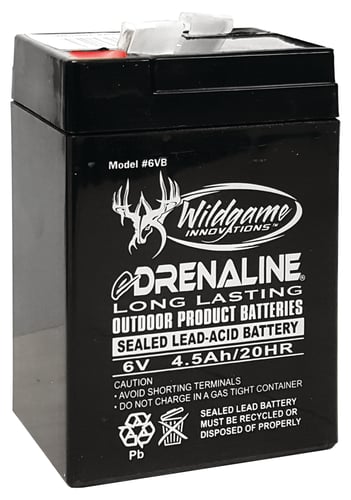 Wildgame Innovations WGIWGIBT0013 Edrenaline Rechargeable Battery Black 6.0 Volts 4.5 mAh