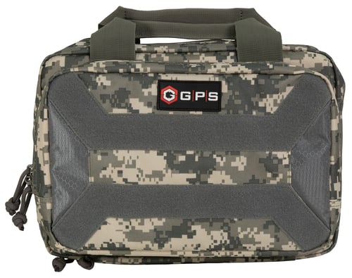 GPS Bags GPSPC15ACU Pistol Case  Black 600D Polyester with Mag Storage, Lockable Zippers & Cushioned Compartment Holds 1 Handgun 13