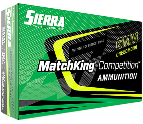 Sierra A157004 MatchKing Competition 6mm Creedmoor 107 gr Sierra MatchKing BTHP 20 Per Box/ 10 Case