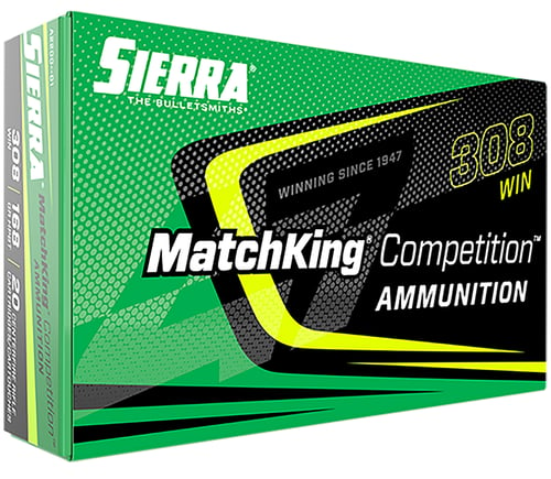 Sierra A220001 MatchKing Competition 308 Win 168 gr Sierra MatchKing BTHP 20 Per Box/ 10 Case