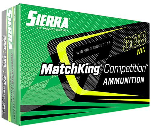 AMMO 308 WIN 175GR HPBT MK 20/BXMatchking Competition Ammunition 308 Win - 175 GR - HPBT - 20/BX - Sierra has combined the time-tested, legendary accuracy of their MatchKing bullet with superior brass, primer and powder to create match-winning ammunitionor brass, primer and powder to create match-winning ammunition