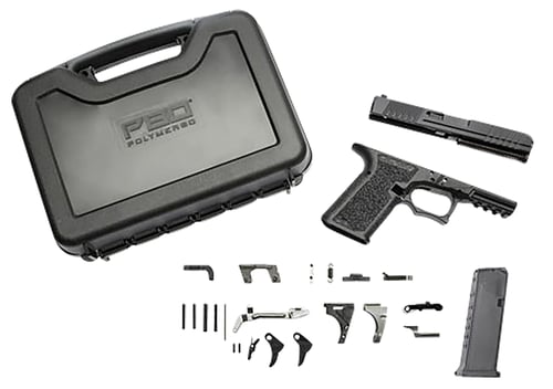 Polymer80 PFC9AFTBLK PFC9 Serialized Compact AFT Kit 9mm Luger Black Polymer Frame, Aggressive Textured Black Polymer Grips,  Includes 15rd Mag & Carry Case