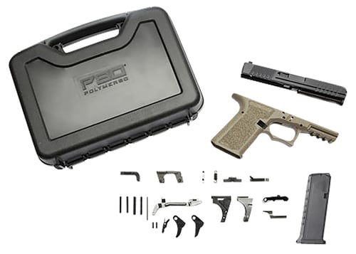 Polymer80 PFC9AFTFDE PFC9 Serialized Compact AFT Kit 9mm Luger Flat Dark Earth Polymer Frame, Aggressive Textured Flat Dark Earth Polymer Grips Includes 15rd Mag & Carry Case