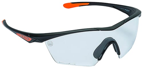 Beretta USA OC031A2354014HUNI Clash Shooting Glasses Clear Lens Black with Orange Accents Frame