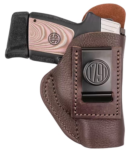 1791 Gunleather FCD3BRWL Fair Chase  IWB Size 03 Classic Brown Deer Hide Belt Clip Compatible w/Ruger LC9/Glock 42/43/43X  Left Hand
