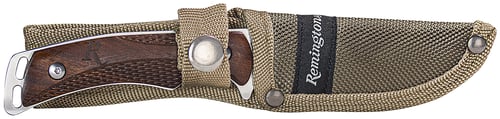 Remington Accessories 15663 Woodland  Fixed Skinner Stainless Steel Blade Brown w/Remington Logo Wood Handle Includes Sheath