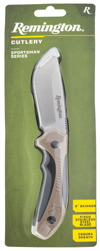 Remington Accessories 15675 Sportsman  Fixed Skinner 8Cr13MoV SS Blade Black/Tan GRN Handle Includes Sheath