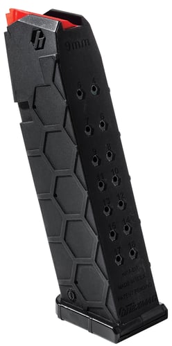 GLOCK 17 SER1 17RD MAG BLACK ORG FLWGLOCK 17 Magazine 9mm - Gen 3/4 - 17 round - PolyHex2 Advanced Composite Construction