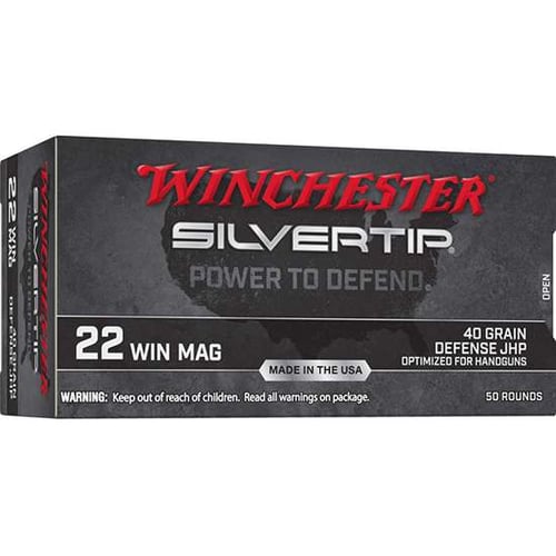 Winchester Ammo W22MST Silvertip  22 Mag 40 gr Silvertip Hollow Point 50 Per Box/ 20 Case