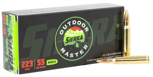 Sierra A937532 Outdoor Master  223 Rem 55 gr Hollow Point Boat Tail 20 Per Box/ 10 Case