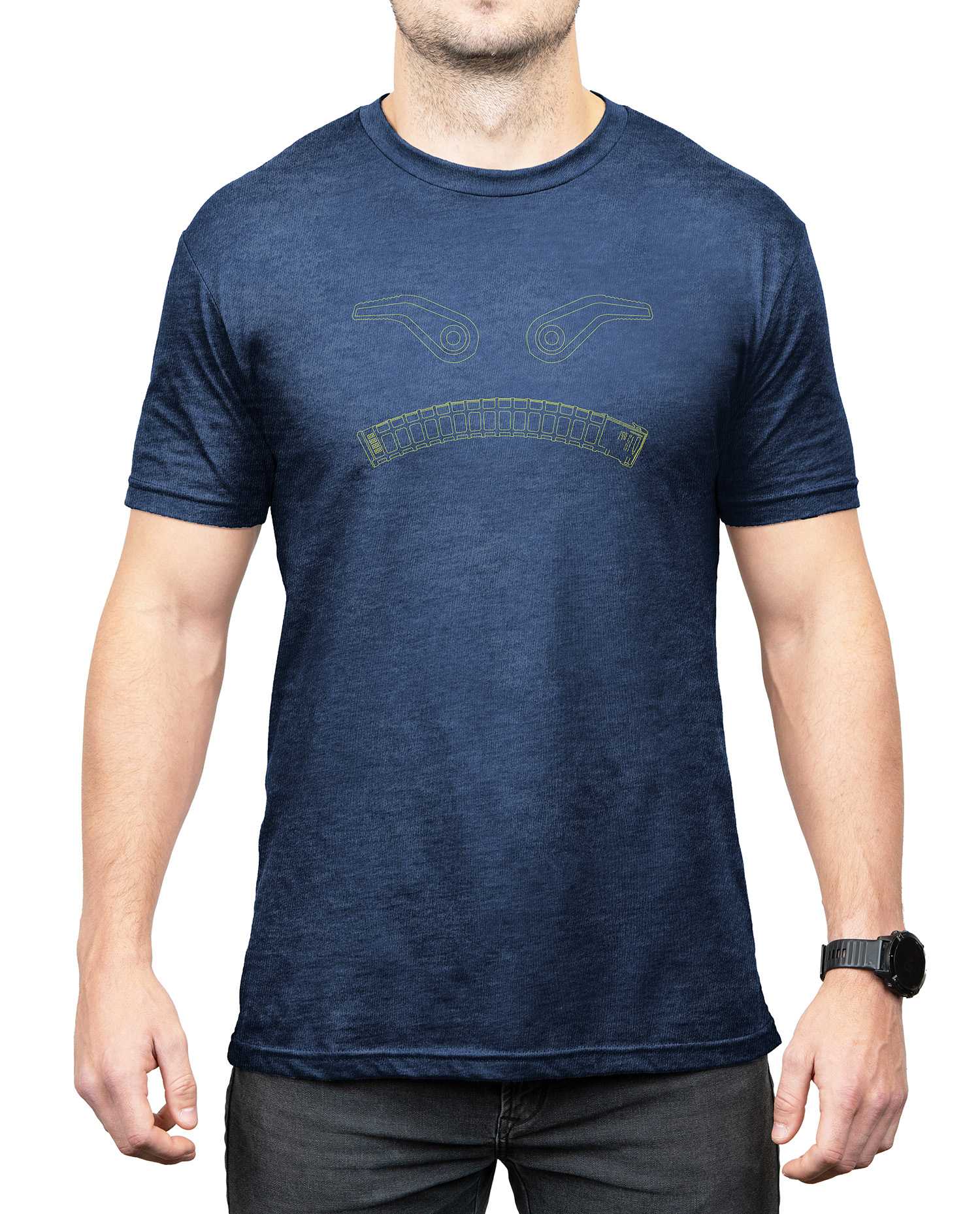 Magpul MAG12684113X Magmouth  Navy Heather Cotton/Polyester Short Sleeve 3XL