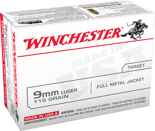 Winchester Ammo USA9MMVP USA Value Pack 9mm Luger 115 gr Full Metal Jacket 100 Per Box/ 10 Case