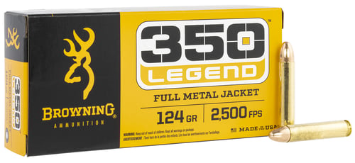 Browning Ammo B192803501 FMJ  350 Legend 124 gr Full Metal Jacket 20 Per Box/ 10 Case