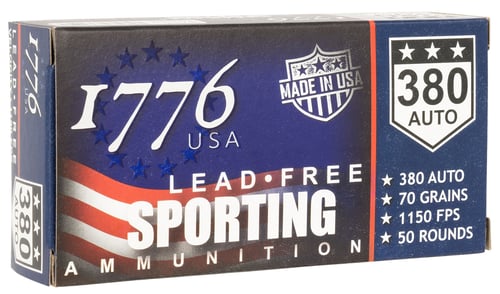 1776 USA 1776380070 Lead Free Sporting 380 ACP 70 gr Lead Free Ball 50 Per Box/ 20 Case