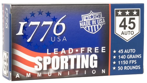 1776 USA 1776045140 Lead Free Sporting 45 ACP 140 gr Lead Free Ball 50 Per Box/ 20 Case
