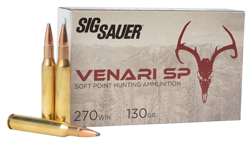 Sig Sauer V270SP13020 Venari  270 Win 130 gr Soft Point 20 Per Box/ 10 Case