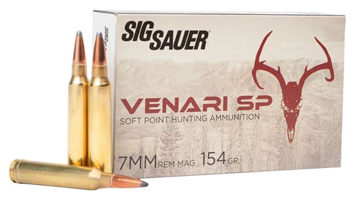 Sig Sauer V7MMSP15420 Venari  7mm Rem Mag 154 gr Soft Point 20 Per Box/ 10 Case