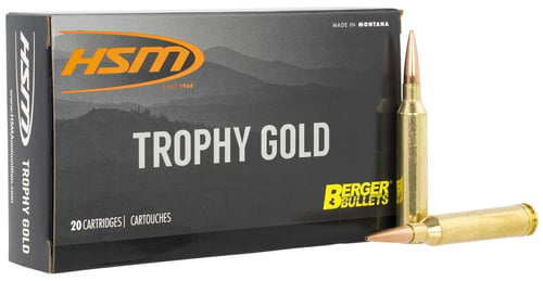 HSM 264WM130VLD Trophy Gold Extended Range 264 Win Mag 130 gr Berger Hunting VLD Match 20 Per Box/ 20 Case