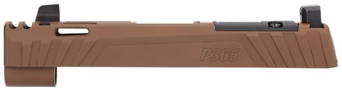 Sig Sauer 8901048 P365  Sig P365 P365XL P365X 9mm Luger Nitride Coyote Brown Stainless Steel Optic Ready Integrated Compensator Slide XRAY3 Suppressor Sights Compatible With ROMEOZERO ROMEOZERO Elite