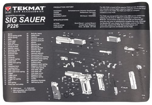 TEKMAT PISTOL MAT SIG P226 BLK